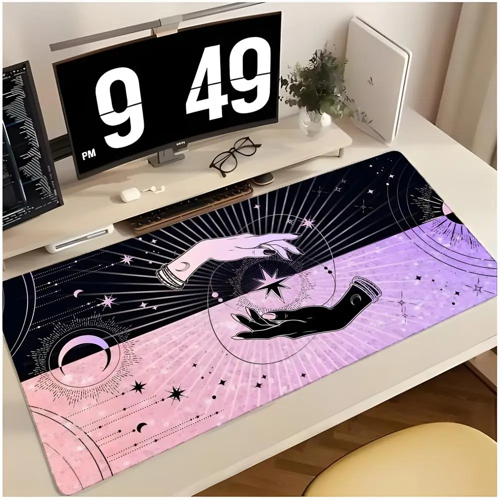 art style Tarot Style Mouse Pad Large Mouse Pad Desk Mat Non-Slip Board Game Mat Stitched Edges