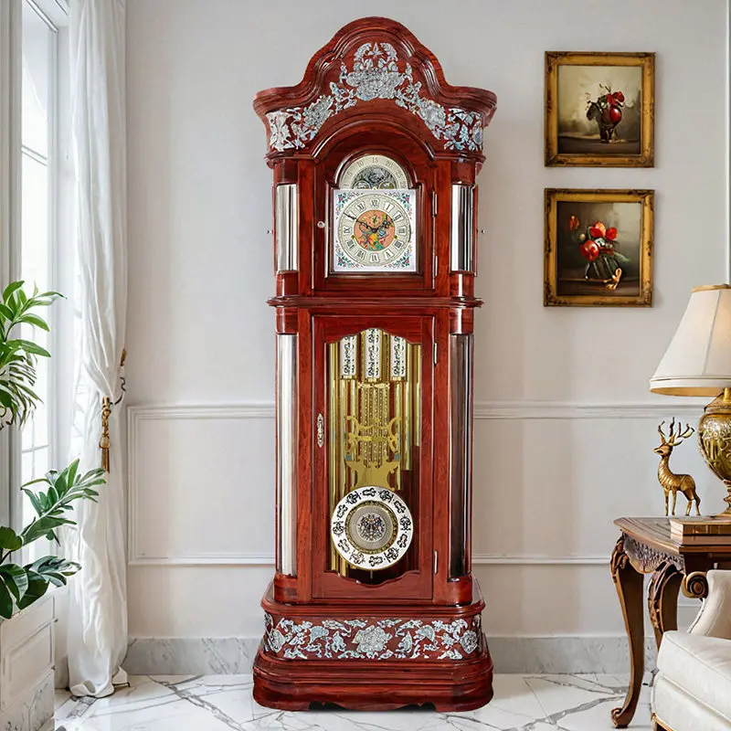 Floor clock living room, movement solid wood, mechanical floor clock
