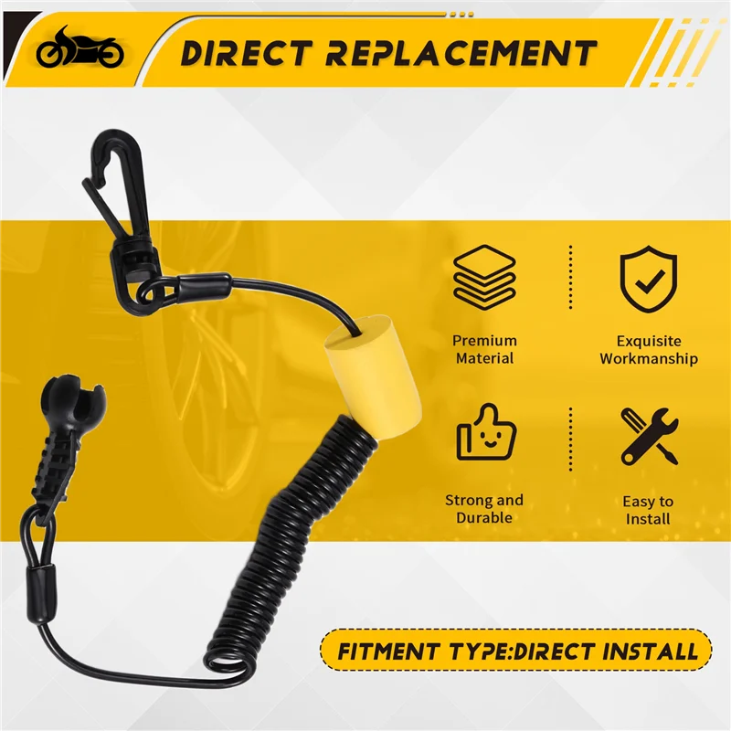 Steady New Safety Lanyard Key Cord Clip 278003400 For Sea-Doo Spark RXT RXP ACE 900 GTX GTI Wake GTR Plus 278003410 278002843