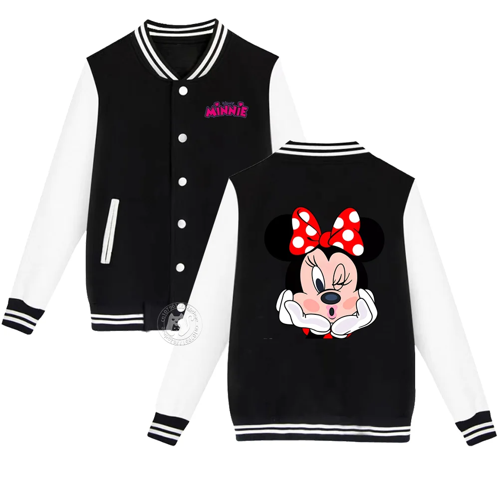 Disney sells cute Minnie cartoon printed children\'s Fall/Winter Boys and girls casual and comfortable cardigan baseball uniform