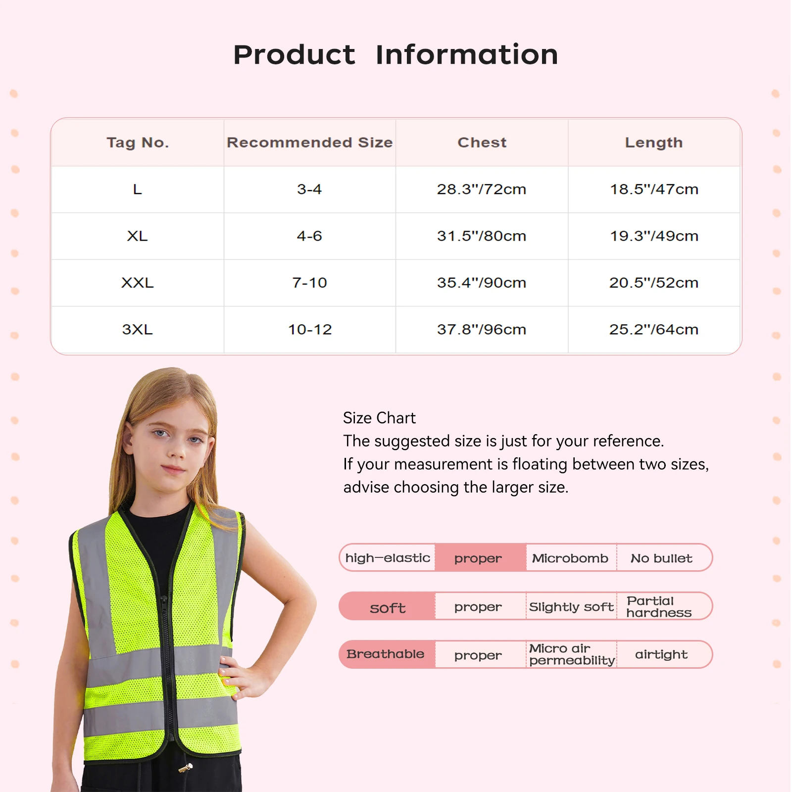 Kids Mesh fabric Car Reflective Safety Vest Boys Girls High Visibility Safety Traffic Clothing Volunteer Activities Costume