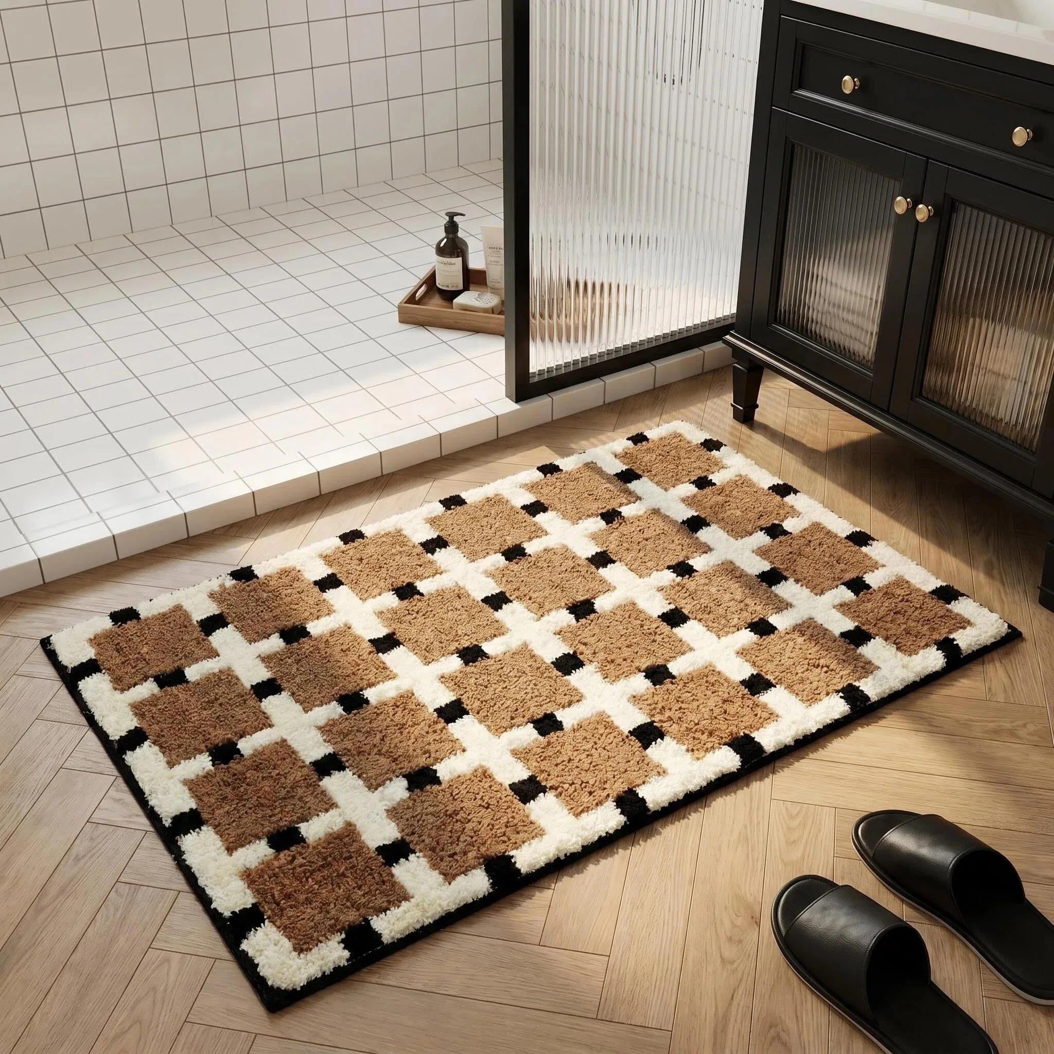 

Absorbent Batoom Mat Home Toilet Qui Dry Non-Slip Door Mat Bedroom Plu Carpet Batoom Anti-Slip Floor Rug Home Decor