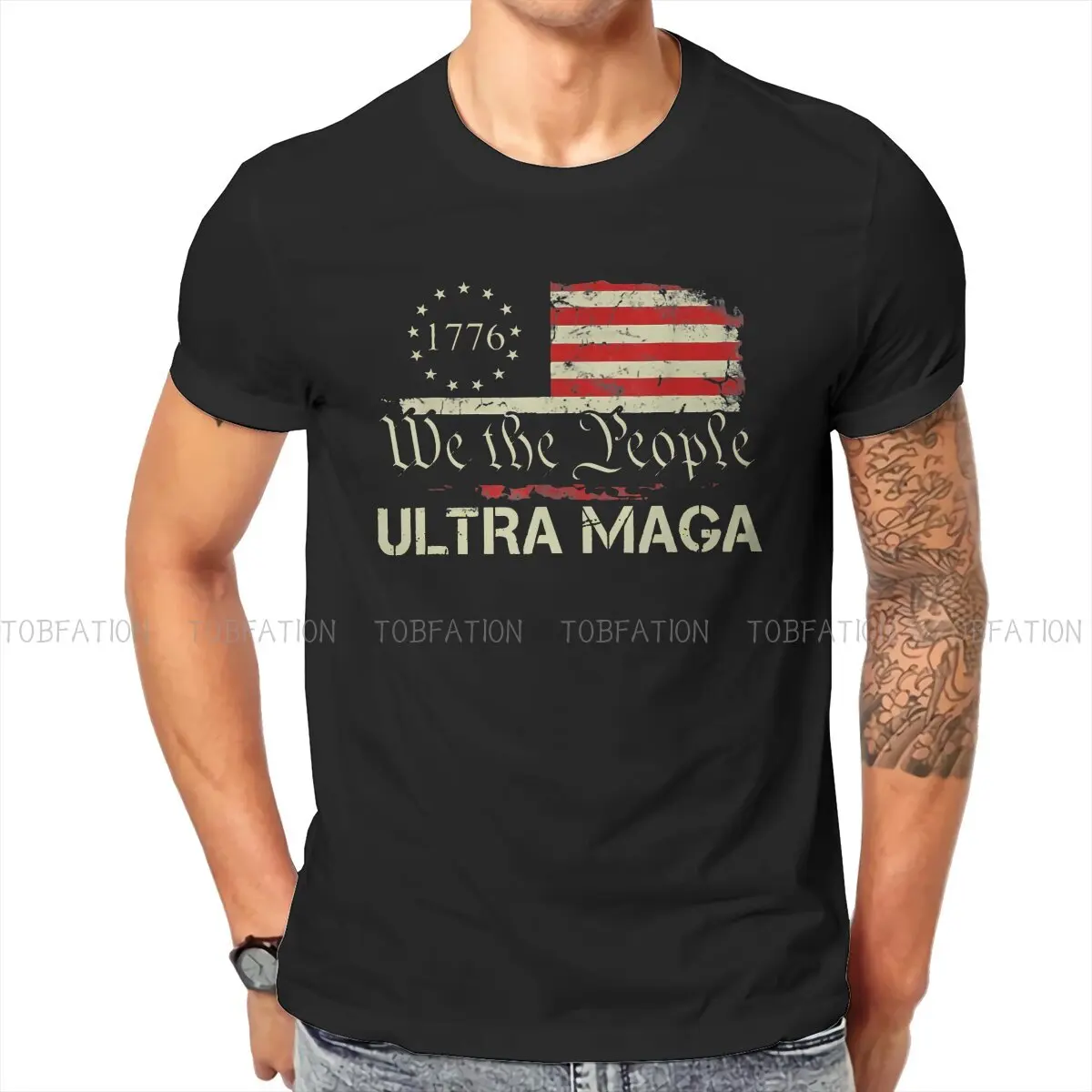 People Flag 1776  Harajuku TShirt Ultra Maga Printing Tops Comfortable T Shirt Men Tee Unique Gift Idea