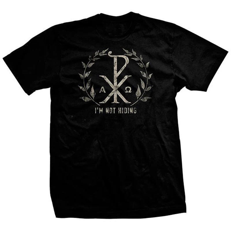 Distressed Khristos Christus Chi Rho Monogramm Christian Symbol T-Shirt Baumwolle O-Ausschnitt Sommer Kurzarm lässig Herren T-Shirt