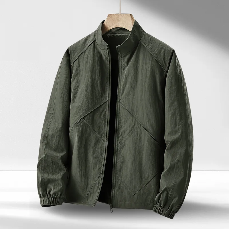 

Мужская куртка с воротником-стойкой — повседневная рабочая одежда весна/осень — ветрозащитный и водостойкий альпинистский костюм