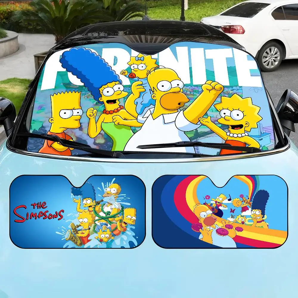 Animation T-The S-Simpsons Car Solar Protection Heated Windshield Sunshade Car Window Windscreen Cover Sun Shade Auto Sun Visor