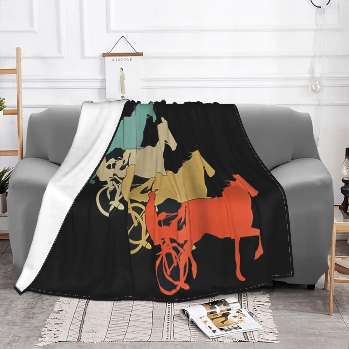 Vintage Retro Style Horses Harness Racing Equitation Vintage Men Gift Anime Kawaii Normal Pride Game Throw Blanket