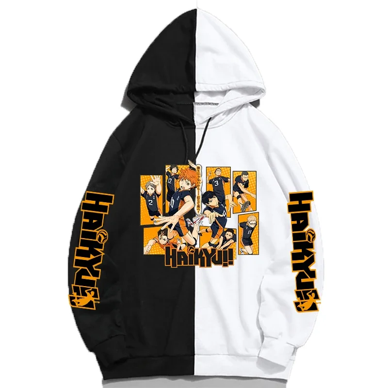 Hip Hop Japanese Anime Haikyuu Hoodie Manga Funny Harajuku Streetwear Harajuku Karasuno Fly High Graphic Sweatshirt Unisex Hoody