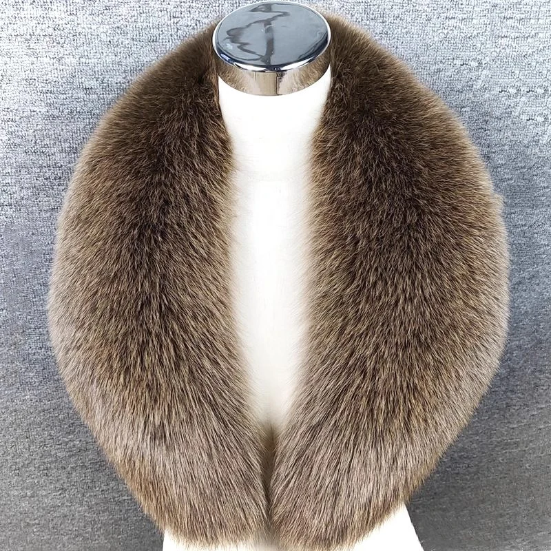 

Fox fur collar real fur unisex horn collar suit collar big fur collar fur winter fluffy fashion warm shawl coat accessories