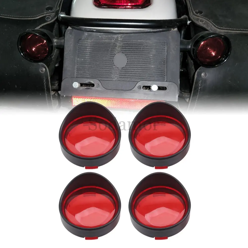 Motorcycle 2 Pair Turn Signal Light Blinker Bezels Indicator Lens Trim Ring Visor Cover For Harley Davidson Super Glide FXD 2010