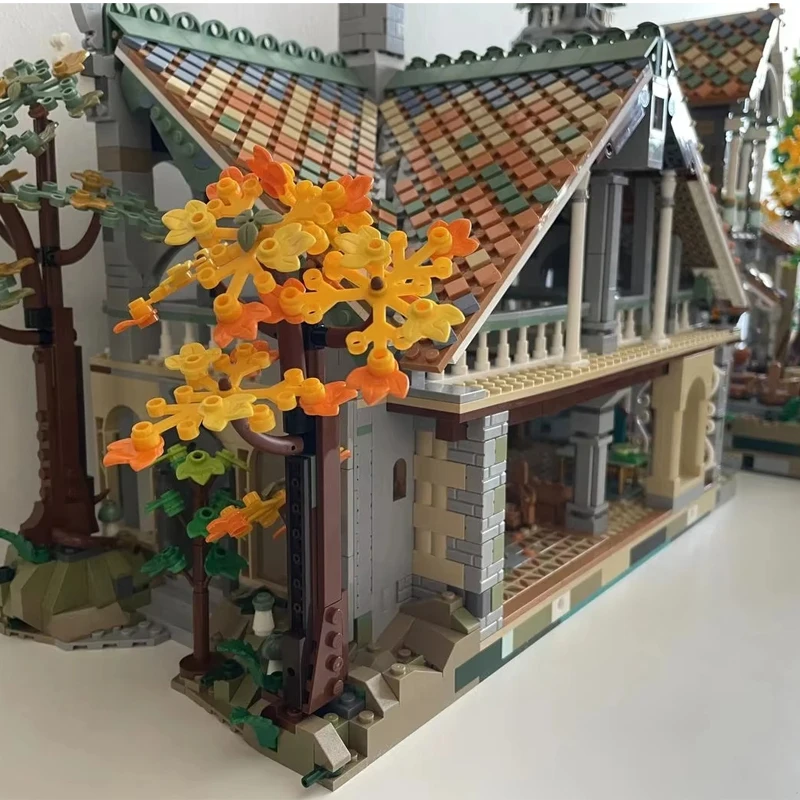 6167 Uds. Serie de películas de los anillos Rives Street View modelo de bloques de construcción Compatible 10316 ladrillos juguetes de cumpleaños regalos E9958