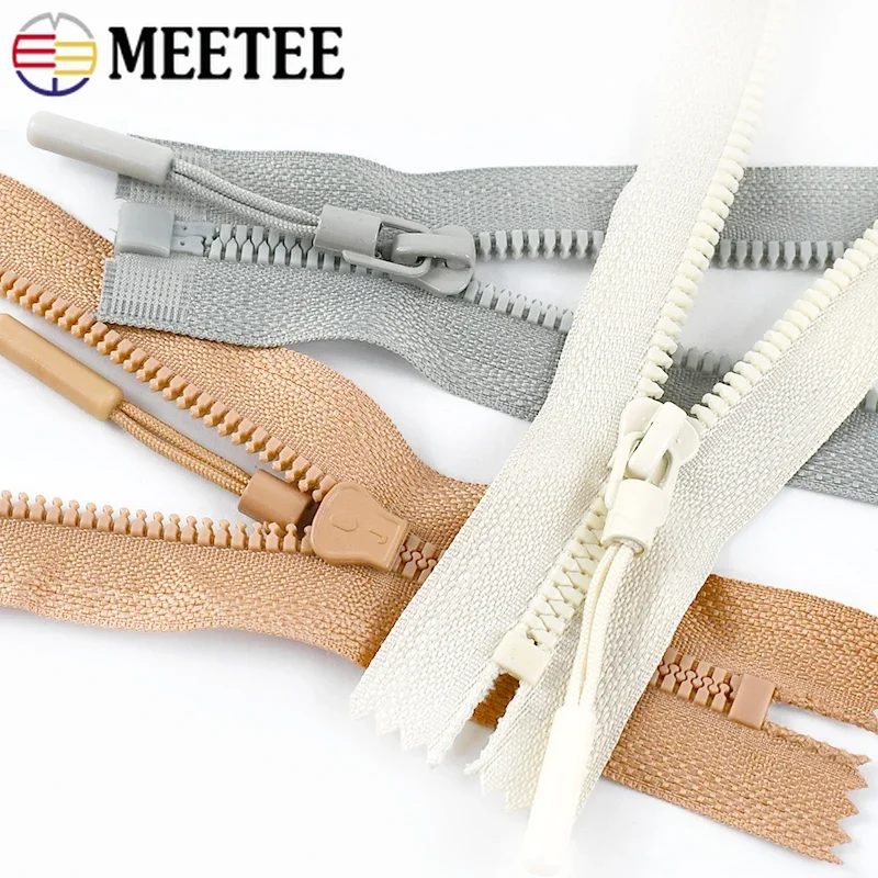 2/5/10Pcs Meetee 5# Resin Zipper 15/18/25cm Close-End 40-80cm Open-End for Sewing Bag Garment Clothes Closure Zippers Repair Kit