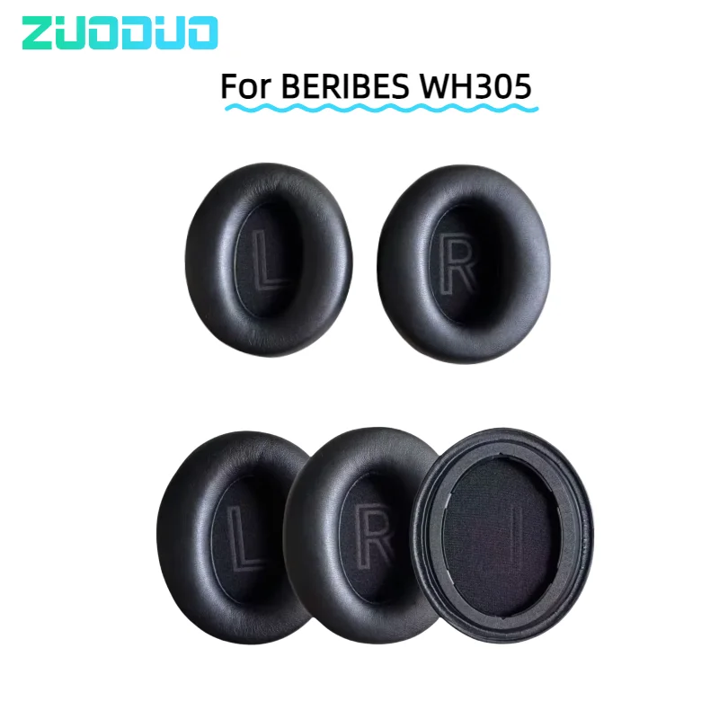 

For BERIBES WH305 Headset Headphones Earmuff Leather Ear Cover Earmuffs Memory Foam Cushions Earphone
