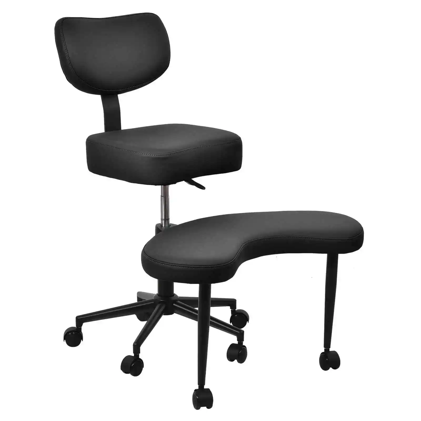 Meditation Chair, Ergonomic Relaxing Chair, Flexible Cross-Legged Seat, Height Adjustable Leg Rest (Black)