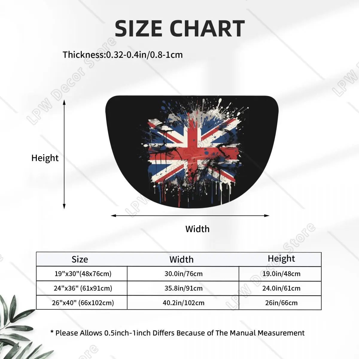 Union Jack Flag Of The UK United Kingdom British Soft Flannel Half Round Doormat Non Slip Bathroom Mat Absorbent Floor Carpet