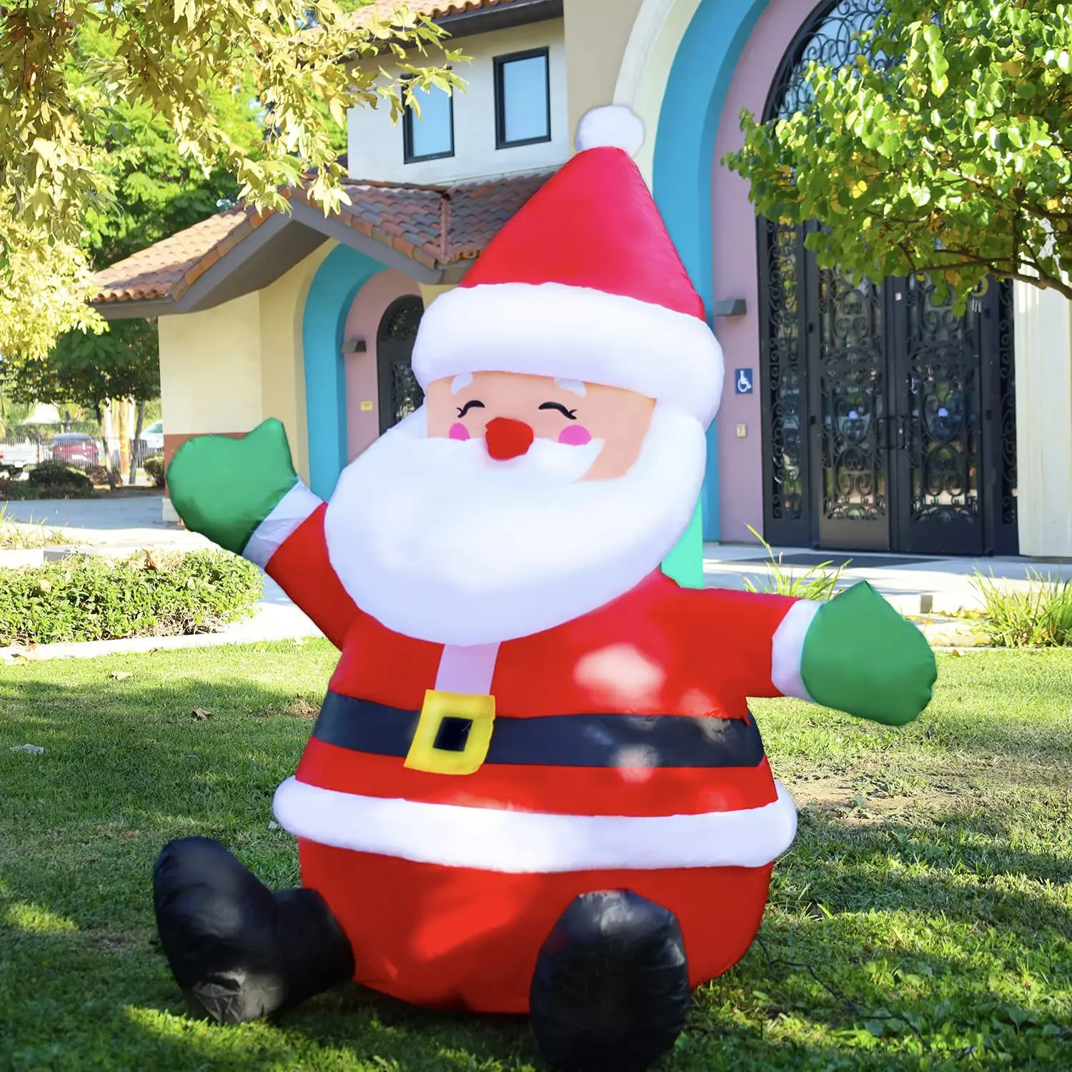 

Christmas Solar Term Model Balloon,Glow Inflatable Sitting Santa Claus Snowman,Courtyard Door Shopping Mall Decoration Props