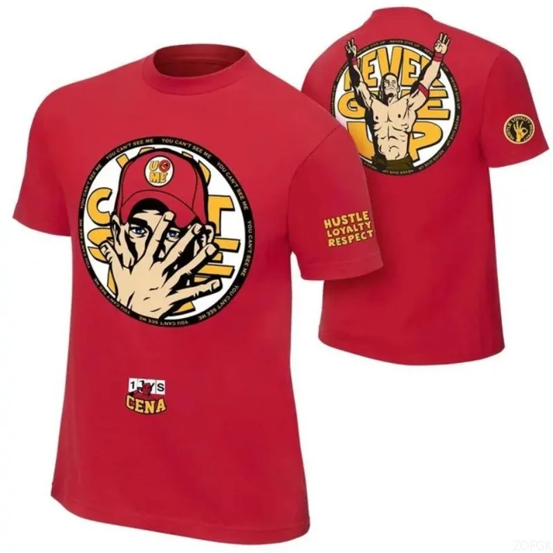 تي شيرت رياضي غير رسمي ومريح للسباق لعام 2024 مصارع يوهان سينا ثلاثي الأبعاد مطبوع عصري فضفاض برقبة مستديرة