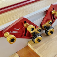 1 Pair Bearing Roller Feeder, Upgraded Aluminum Alloy Feather Loc Board, Table Saw Feeding Safety Propelling Auxiliary Tool