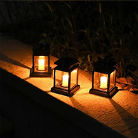 Solar Palace Lantern Outdoor Solar Lights Lawn Landscape Waterproof Hanging Atmosphere Candle Lamp Floor Yard Garden Decorative