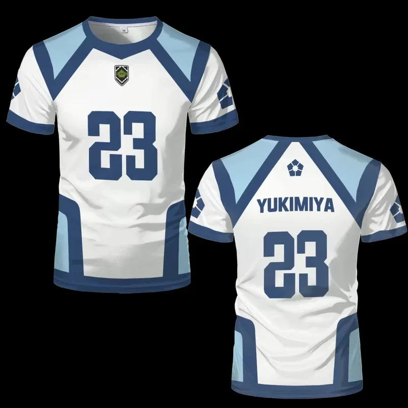 Camiseta de Anime japonés Blue Lock Temporada 2, camisetas deportivas de cuello redondo para mujer, pantalón corto informal de manga para hombre