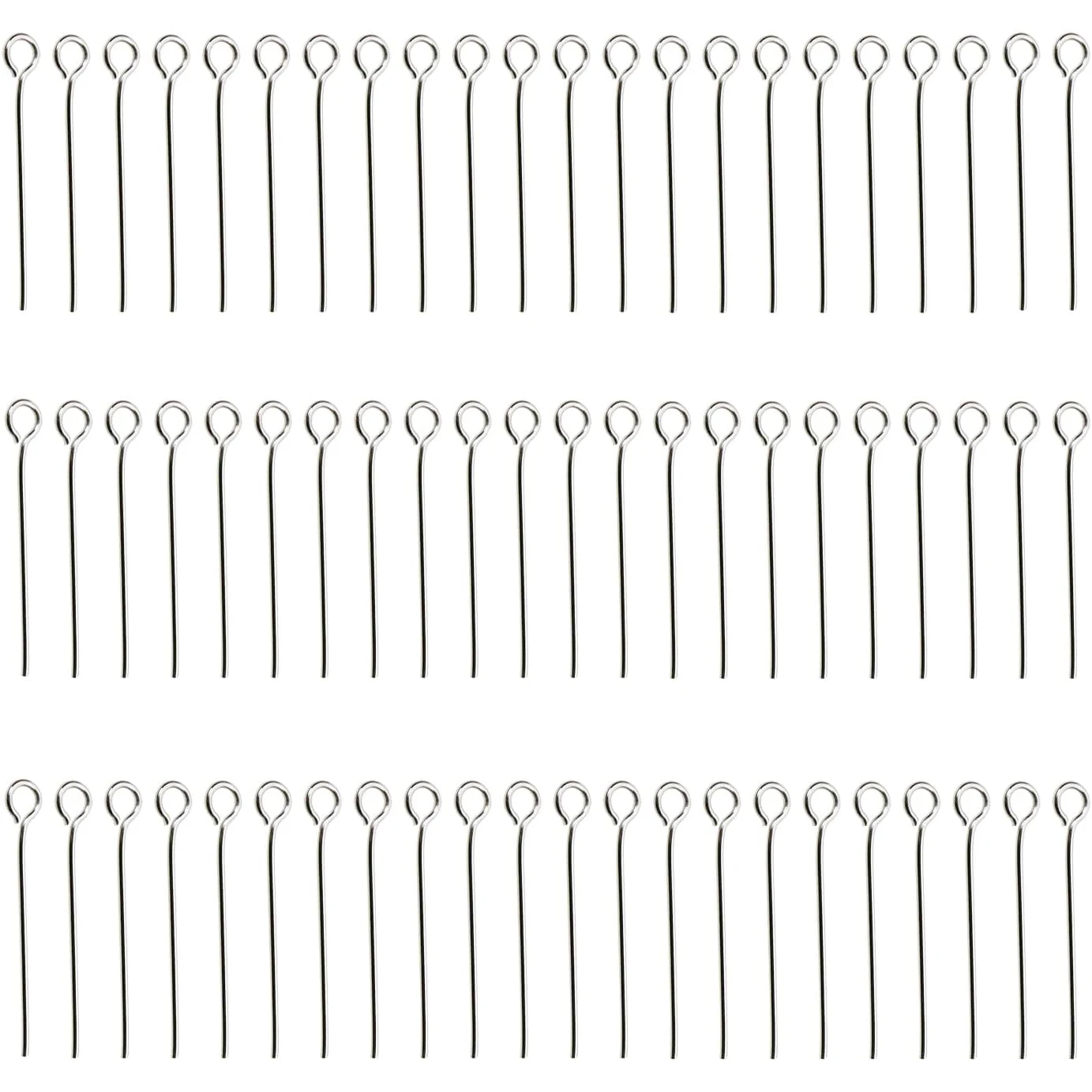 200PCS 2.0cm Mini Metal Wire Eyepins Beading Small Open Eye Head Pins Needles Bulk for DIY Craft Bead