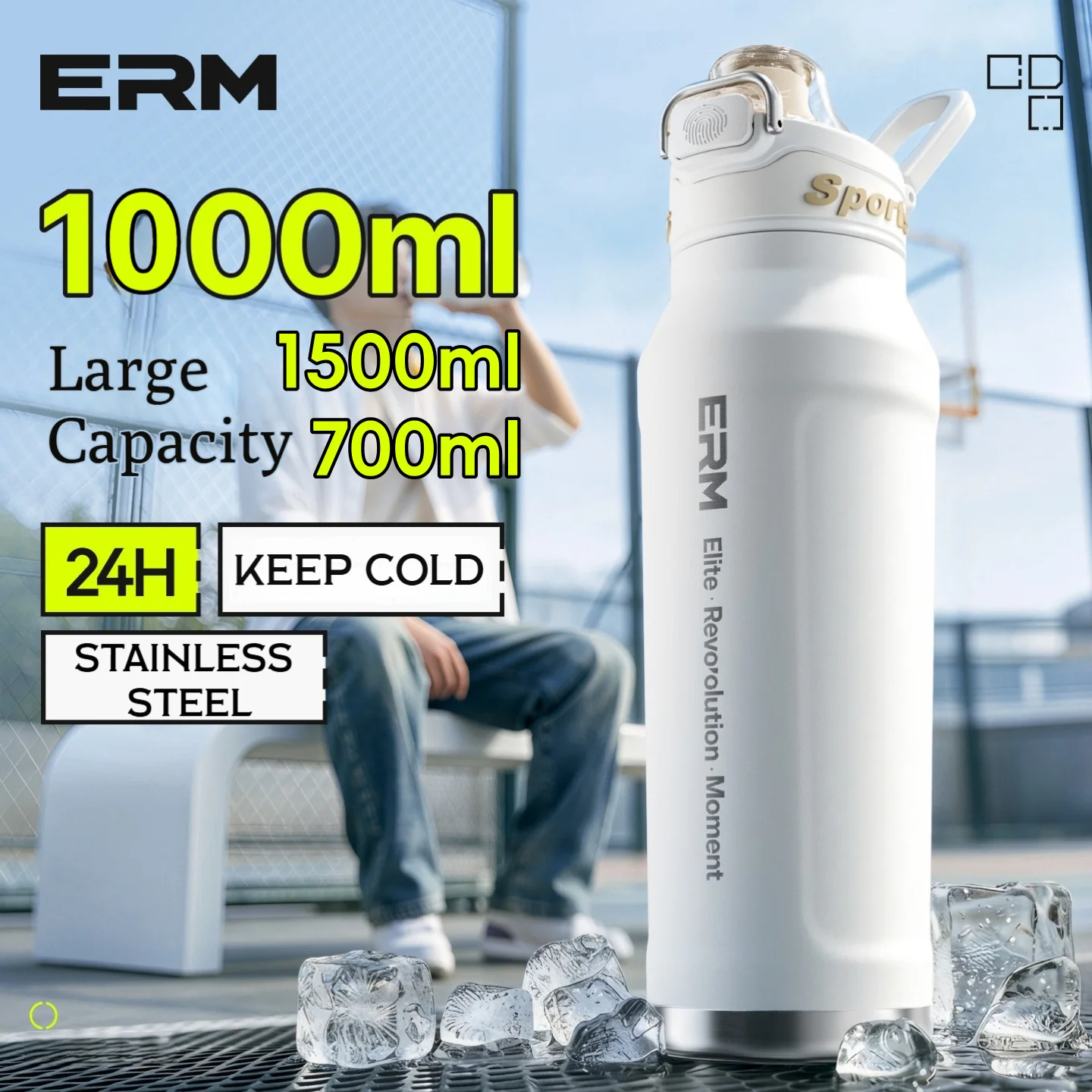 Cycling Sports Stainless Steel Water Bottle Insulated Tumble Double Wall Cold And Hot Flasks Portable With Handle Outdoor Cup