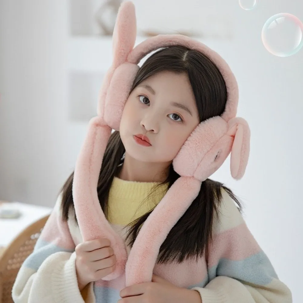 Zachte konijnenoorbeschermers Cartoon effen kleur Winteroorbeschermers Imitatiebont Oorklep Oormasker Winter