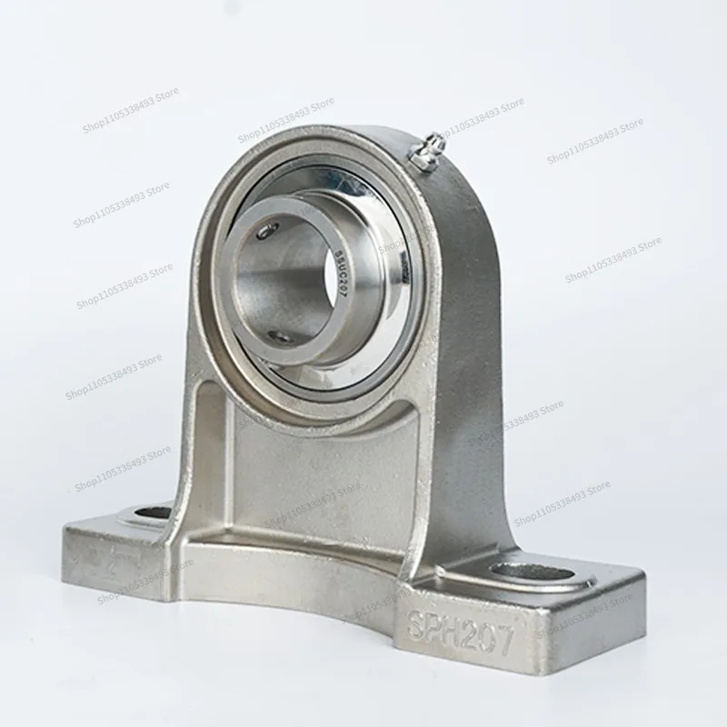 For High Vertical Stainless Steel Outer Spherical Bearing with Seat SUCPH204 205 206 207 High Foot Bearing with Seat 2 Pcs