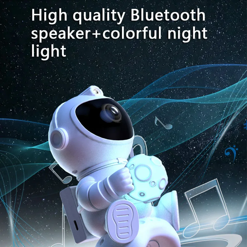 

Galaxy Star Projector Astronaut LED Night Light Bluetooth Speaker Remote Control Timer 360° Adjustable Angle for Bedroom Decor