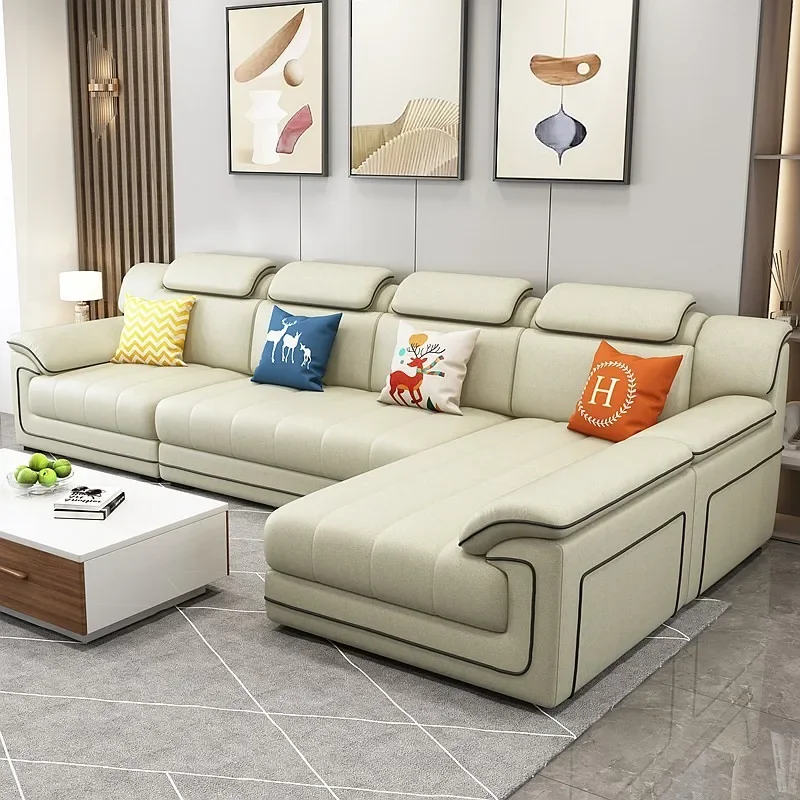 Customizable European Glamour Living Room Sofas Filler Individual L Shape Lounge Sofa Modular
