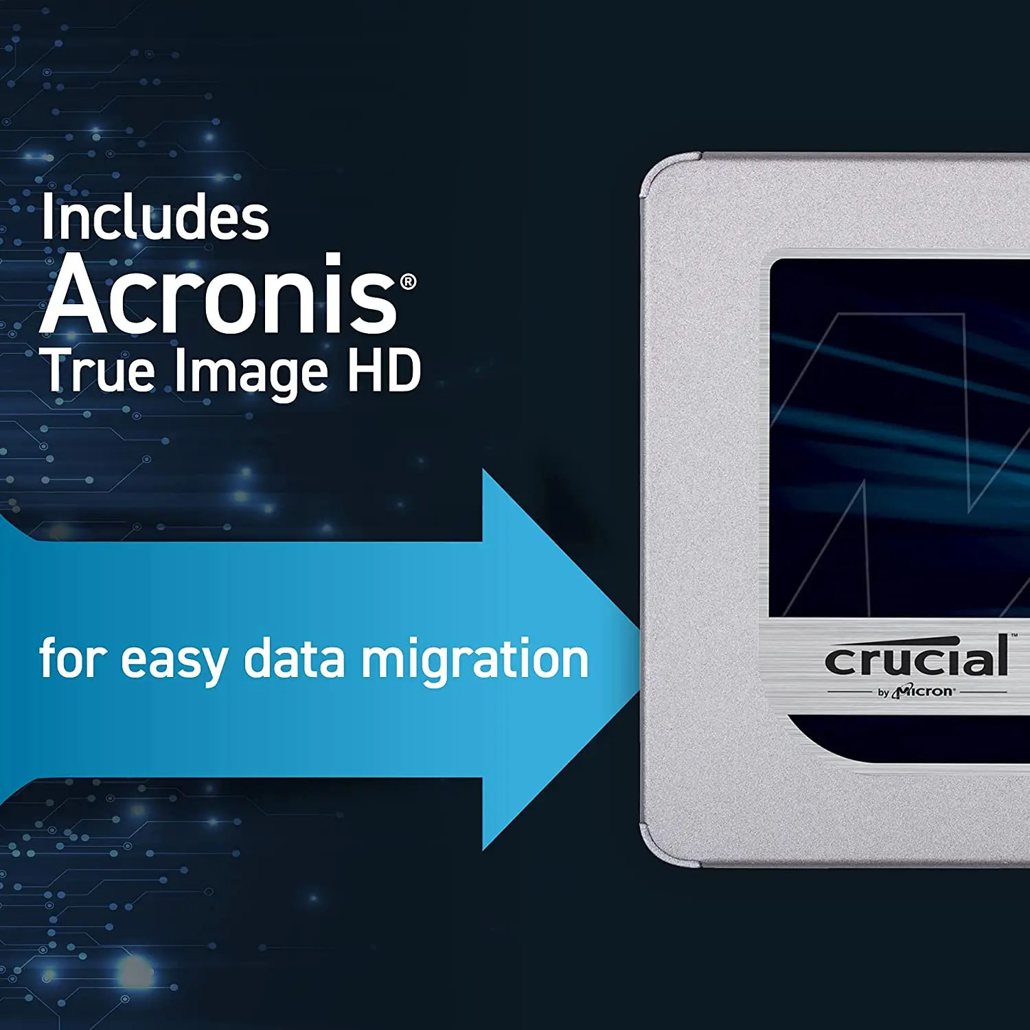 Crucial MX500 1TB 500GB 250GB 3D NAND SATA SSD interno da 2.5 pollici, fino a 560 MB/s