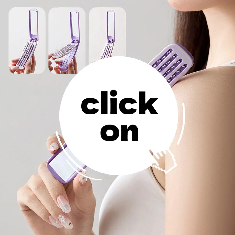 

2 In 1 Foldable Comb With Mirror Hair Scalp Massage Comb Anti-Static Travel Air Cushion Styling Comb Suitable For All Hair Types