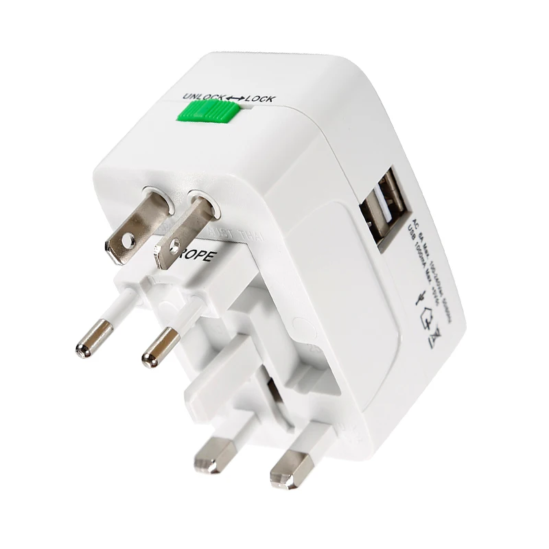 Universal Travel Plug Adapter 2 USB Port World Travel AC Power Charger Adapter AU US UK EU Converter Adapter USB Charger