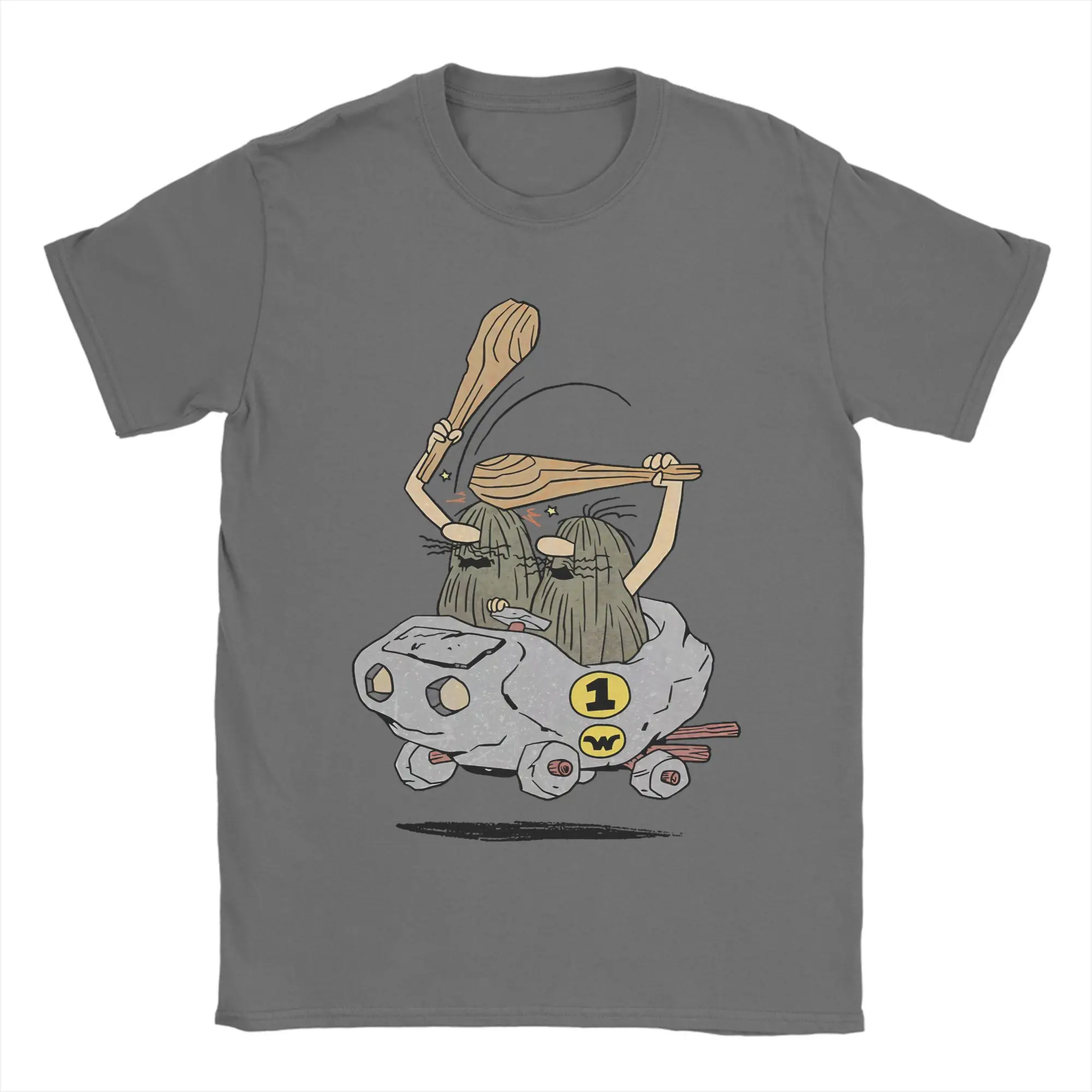 Camisetas Wacky Races Boulder Mobile Glen Evans para hombre, ropa de algodón con dibujos animados, camiseta con cuello redondo, camisetas con idea de regalo