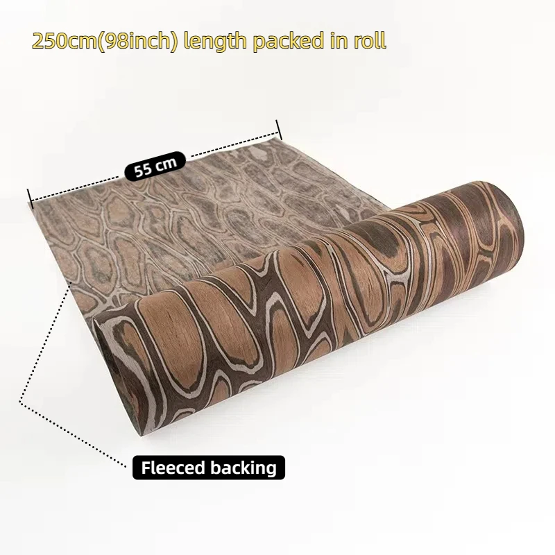 0.45mm Recon Exotic Brown Burl Wood Veneer Sheet, Apply for Craft DIY Inlay Woodworking Decorative Wall Panel Print Furniture