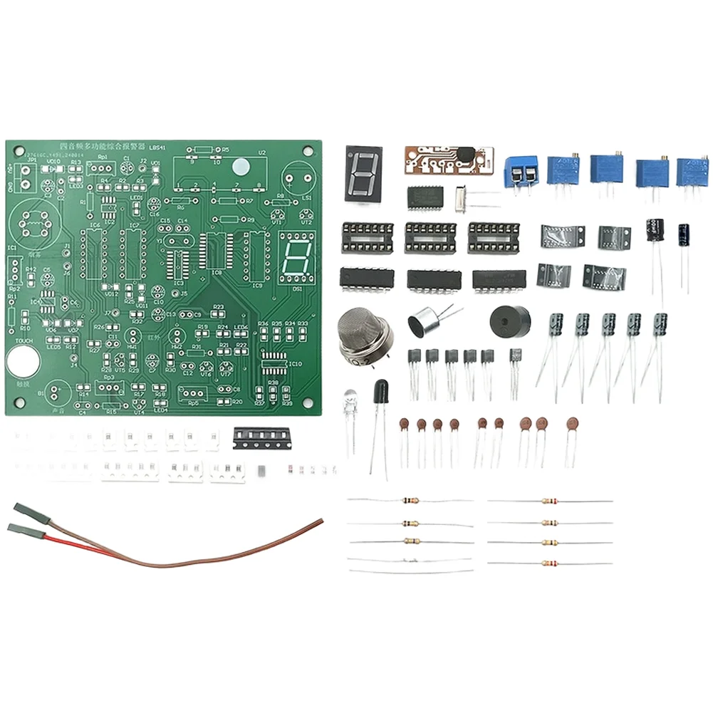 

Green DIY Alarm Kit Featuring 4 Audio Alerts Smoke Detection Infrared Touch Sound Activation Adjustable VT6 VT7 Amplification 5V