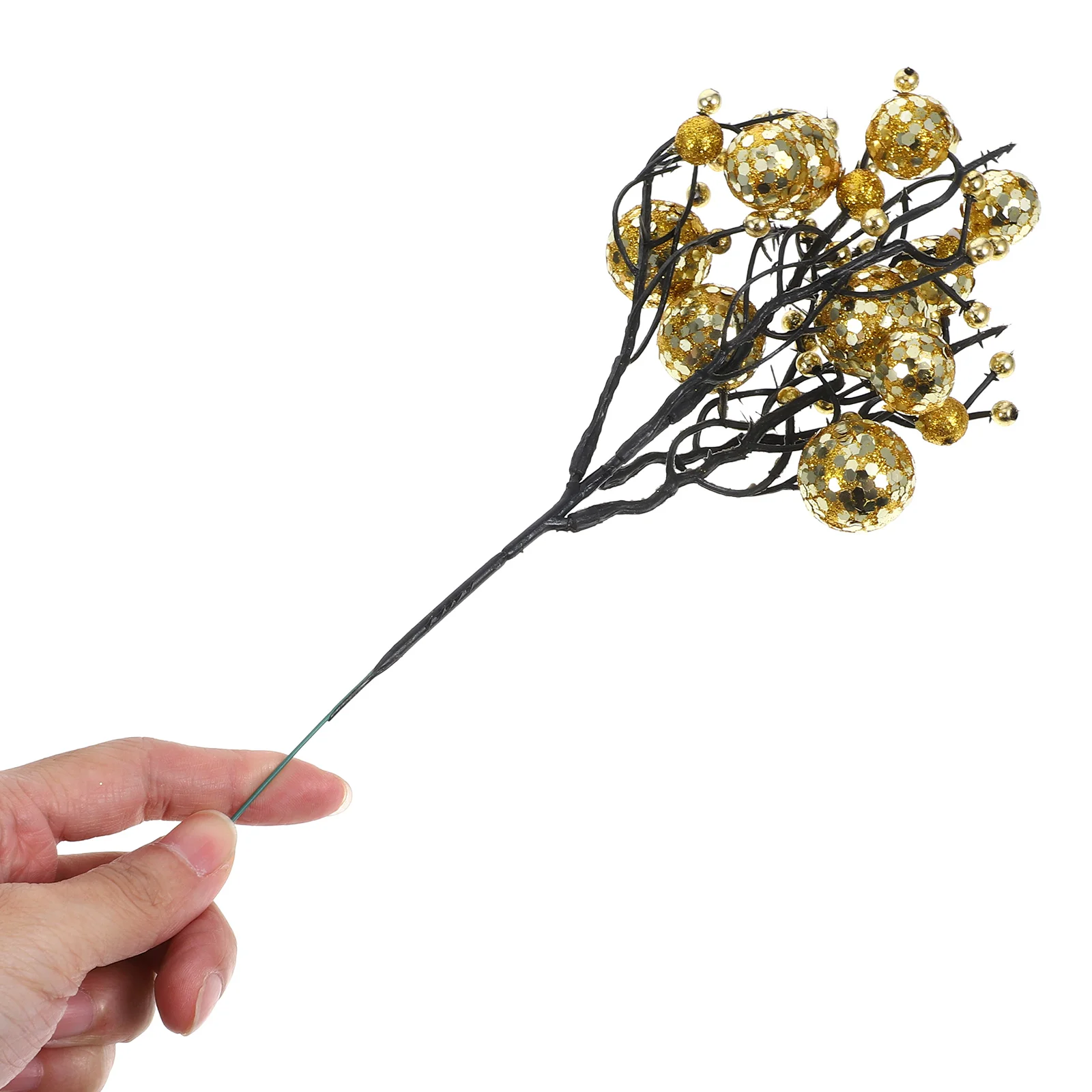 ينبع التوت اللامع الذهبي الاصطناعي البريق زينة عطلة عيد الميلاد شجرة عيد الميلاد يختار لوازم إكليل ذاتية الصنع