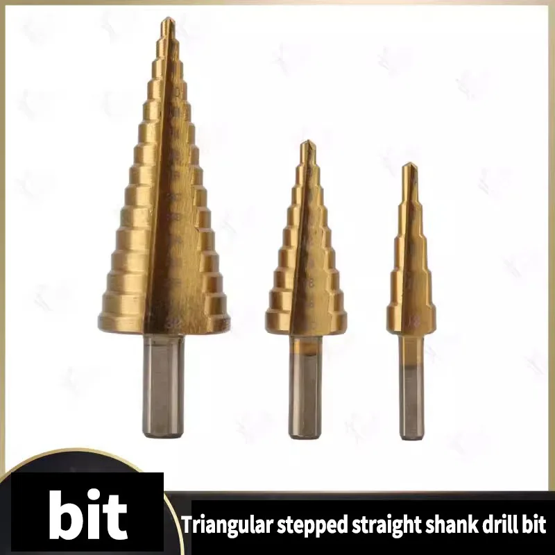 for Tapered pagoda drill bit with triangular handle and straight groove High speed steel drill steel plate reaming drill bit