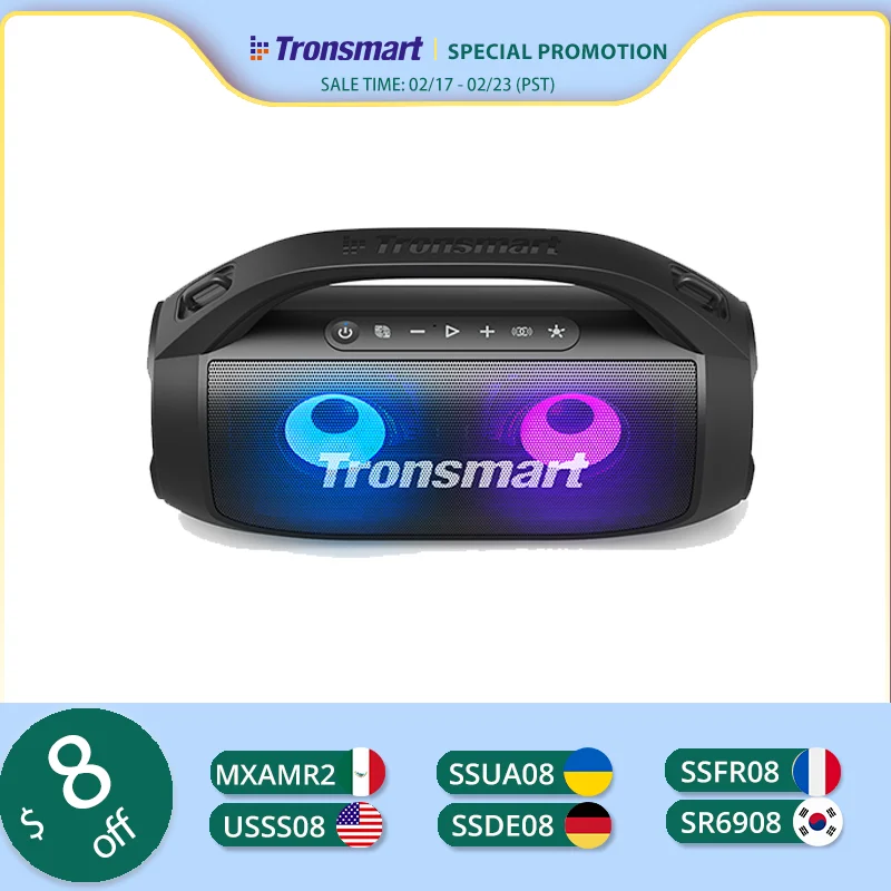 

Tronsmart Bang SE Bluetooth Speaker Portable Speaker with Bluetooth 5.3, Portable Handle, 24-Hour Playtime, for Party, Camping