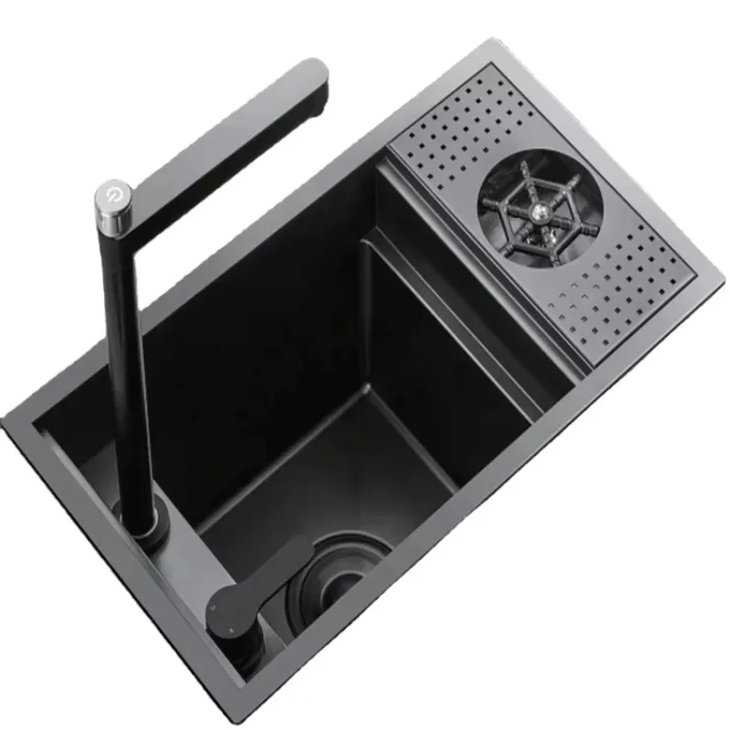 Picture 6: New Design Hidden Undermount SUS304 Brushed Double Bowl Kitchen Sink with Two Holes