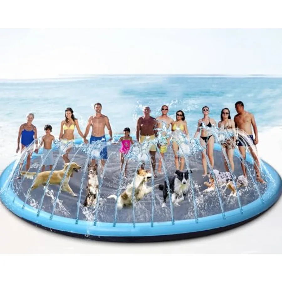 

20 ft Giant Inflatable Splash Pad Extra Large 240 2025 Update Non Slip Pad for Adults Large Dogs Pets Giant Thicken Sprinkler P