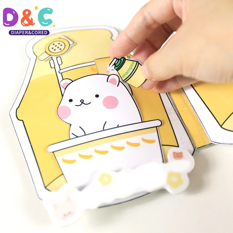 1pcs Hamster Banana Milk Quiet Book Reusable Sticker Books DIY Handmade Educational Toy For Kid Decompression Toys