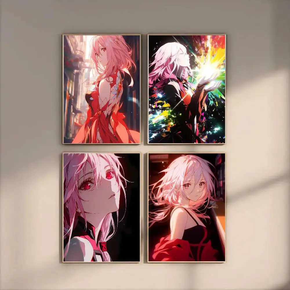 Yuzuriha Inori Animation Guilty Crown Poster Art Sticky Wall Waterproof Home Living Room Bedroom Bar Aesthetic Decoration