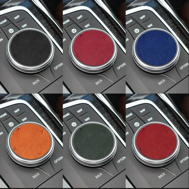 Alcan tara Suede Car Multimedia Button Knob Cover Sticker For BMW F20 F30 F36 F10 G20 G30 1 2 3 4 5 Series X3 F25 X4 X5 X6