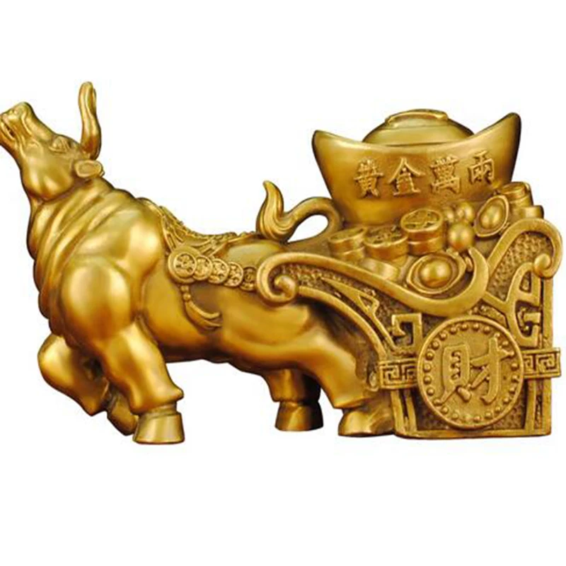 Brass Bull Ornament Large Cainiula Yuanbao Jubao Bowl Bull Northeast Missing Corner Repair Corner Shop Office Decoration