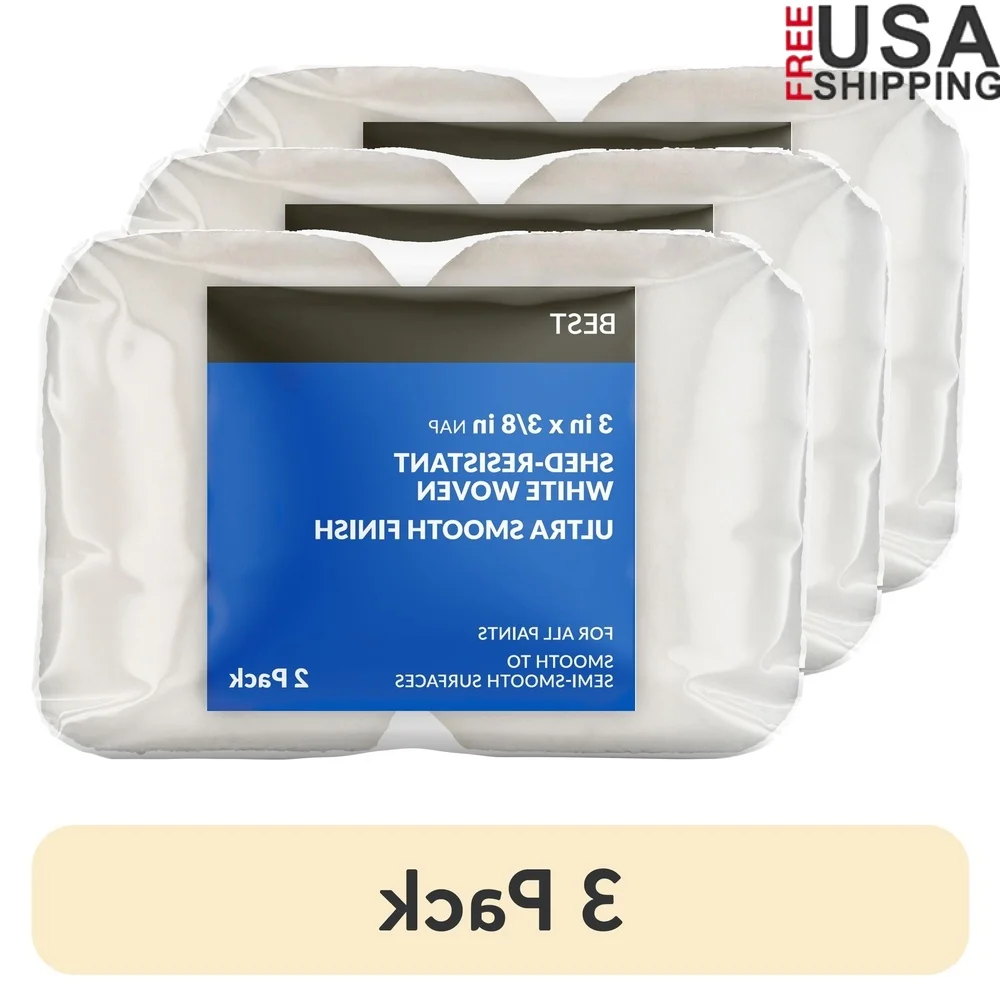 

3 упаковки 3x3/8 дюймов тканые валики безворсовый аппликатор для краски Высокопрочные краски Гладкие поверхности DIY проекты