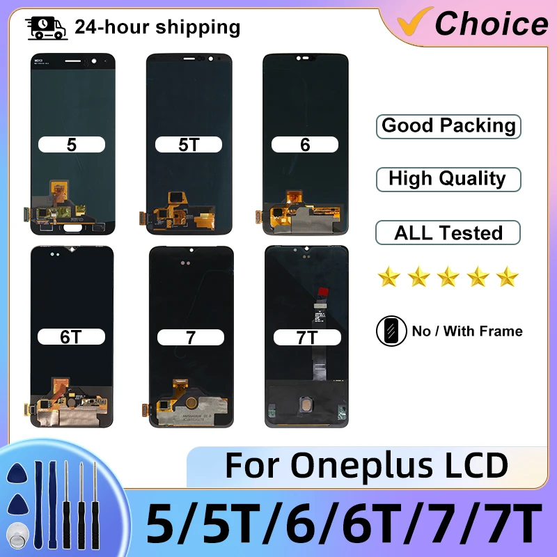 AMOLED 1+ 6 LCD For Oneplus 5 5T 6 Display 6T 7 Pro 7T Touch Screen Digitizer For Oneplus 5T LCD Display Replacement Parts