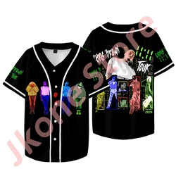 Chris Brown 11 Tour Merch Jersey t-shirty raper nowe logo kurtka baseballowa letnie kobiety mężczyźni moda HipHop koszulka z krótkim rękawem