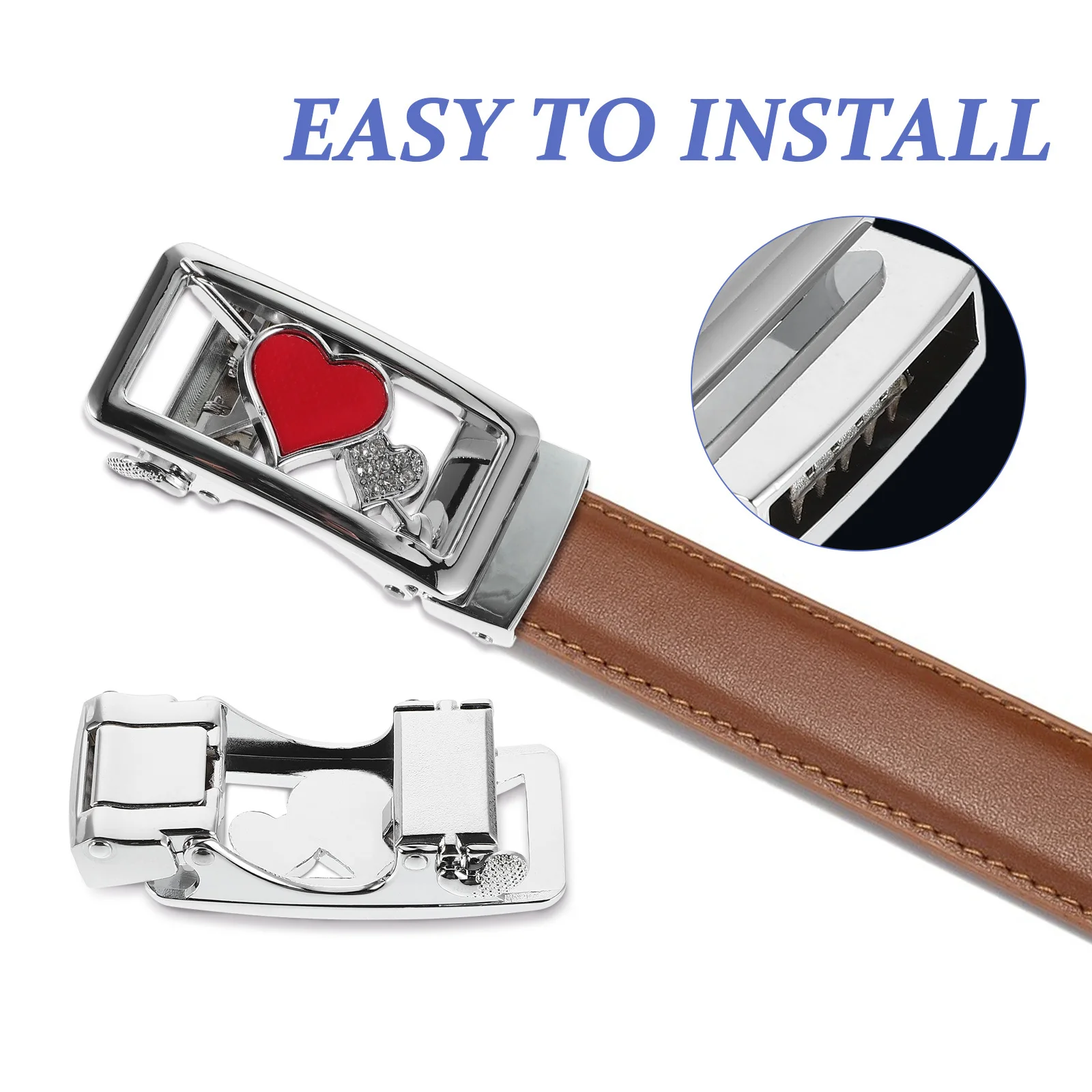 قفل نسائي مصنوع من خليط معدني بإبزيم تلقائي لفساتين الجينز والتنانير وحزام الخصر بقصة آمنة وحزام خصر بإبزيم