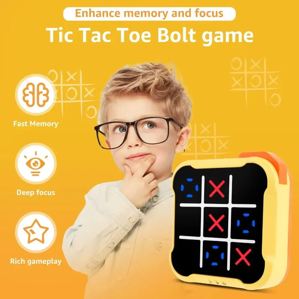 

USB Rechargeable Tic-Tac-Toe Handheld Game Montessori Memory Growth Handheld Puzzle Game Console Interest Thinking Exercise